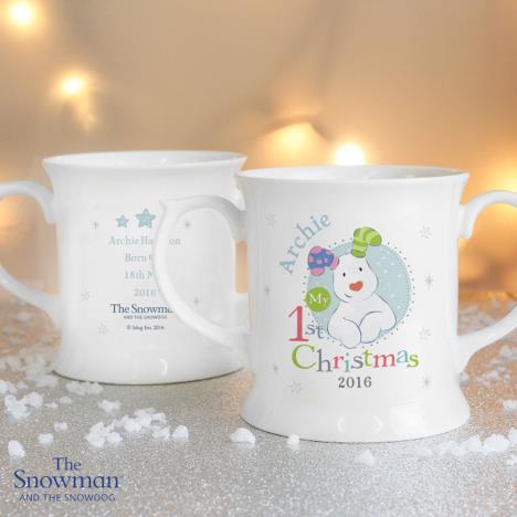 Personalised The Snowdog My 1st Christmas Blue Loving Mug Extra Image 3